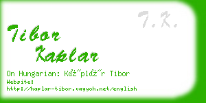 tibor kaplar business card